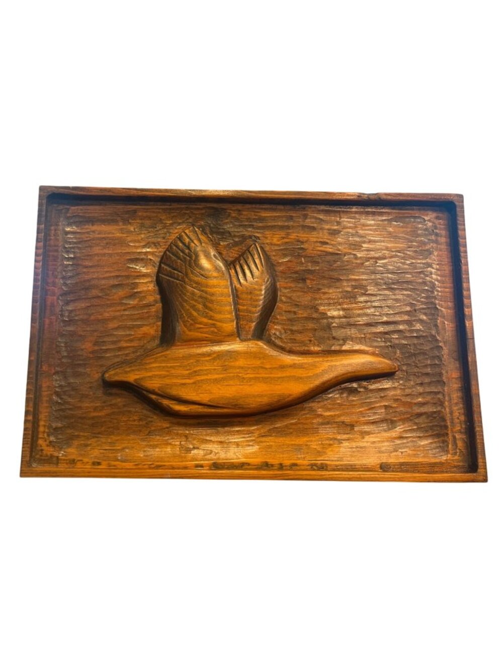 Vtg Hand-Carved Wooden 3D Duck Wall Hanging Cabin Lake House Decor